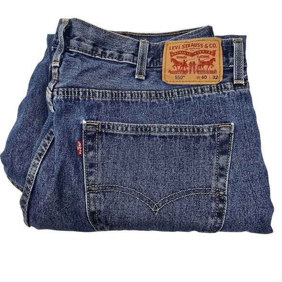 Levis 550 Blue Jeans Size 40X32 Men's Straight Leg Denim 2018 - Picture 1 of 7